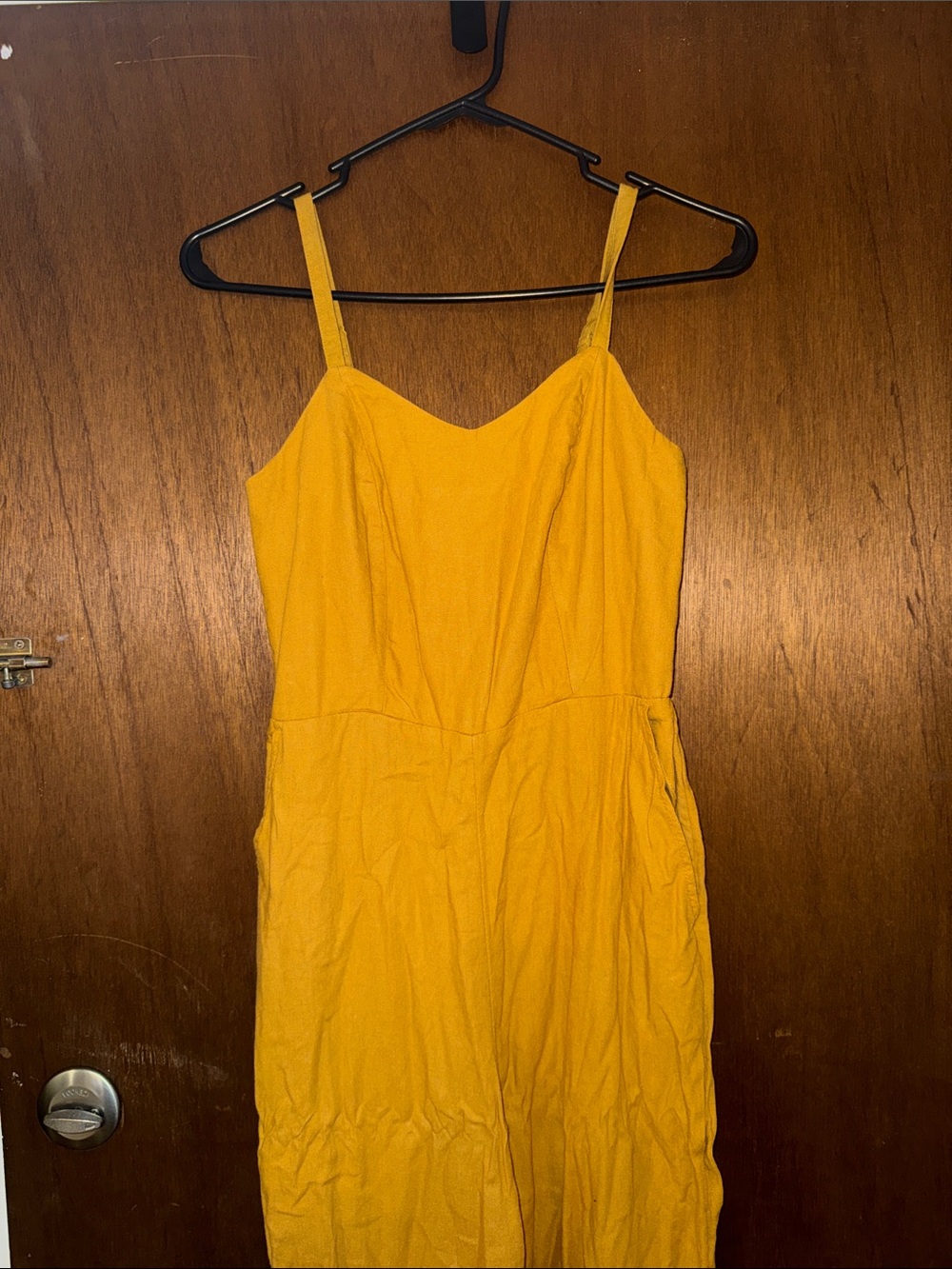 Women’s Yellow Spaghetti Strap jumpsuit